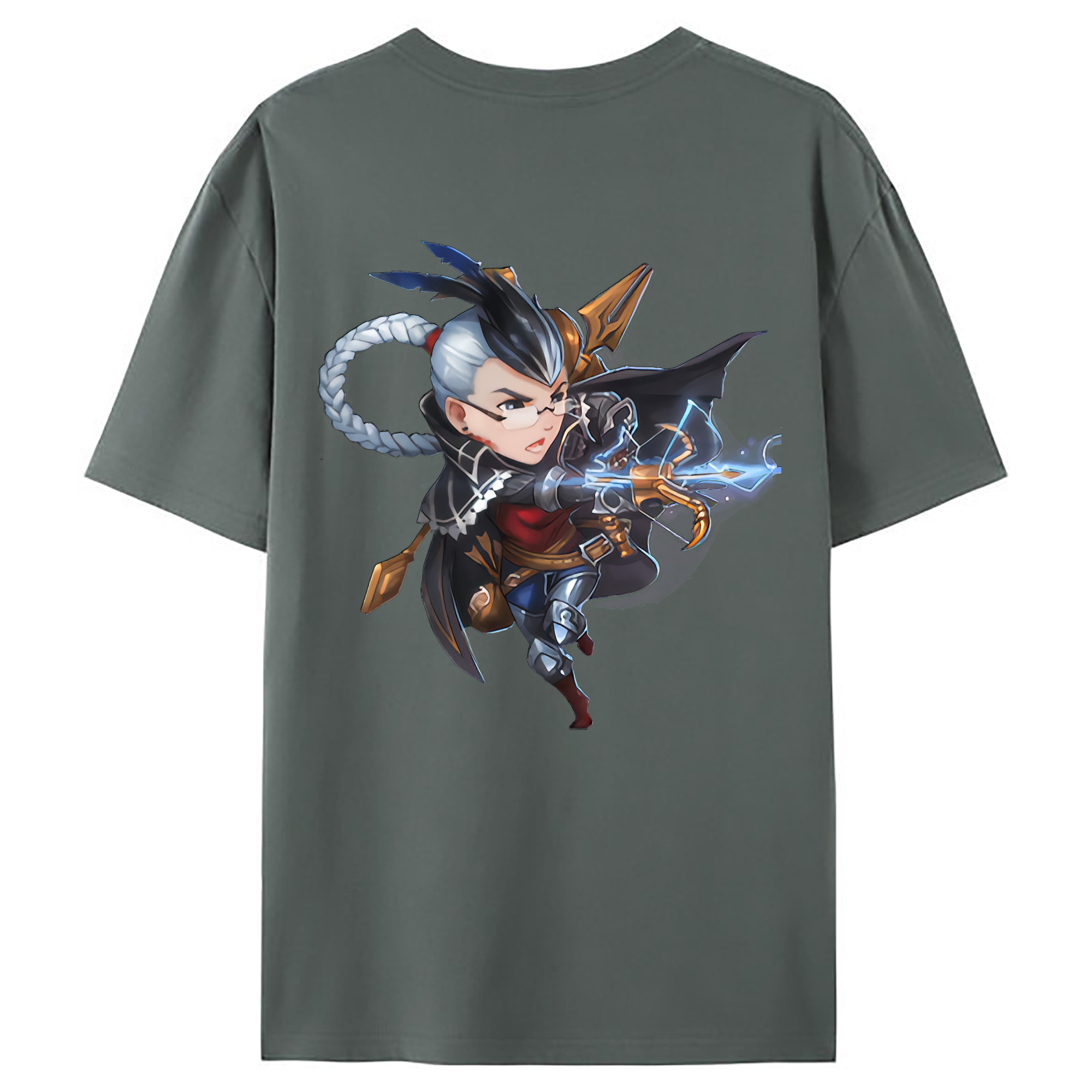 （画像用） リーグ・オブ・レジェンド League of Legends LOL 綿100％ メンズ半袖Tシャツ（バックプリント） 通気性